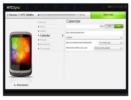 HTC Sync freeware screenshot