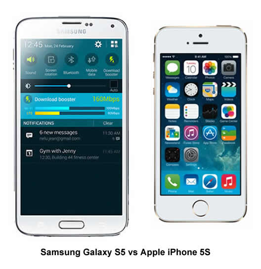 Samsung S5 vs Apple iPhone 5S