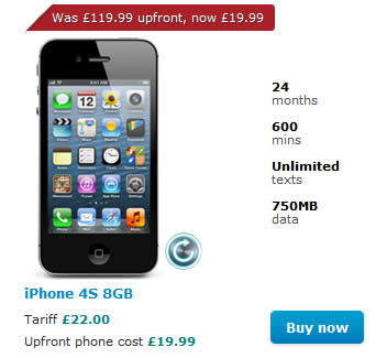 Apple Iphone 4s Price Reduced By 100 On O2