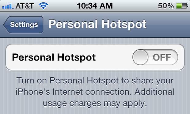 Tethering on iPhone