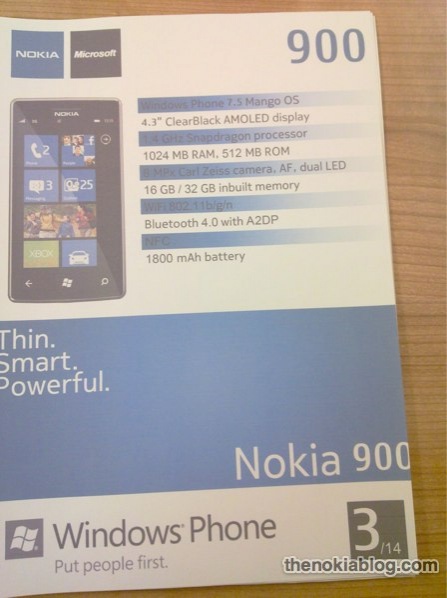 Nokia Lumia 900 Leaked Online