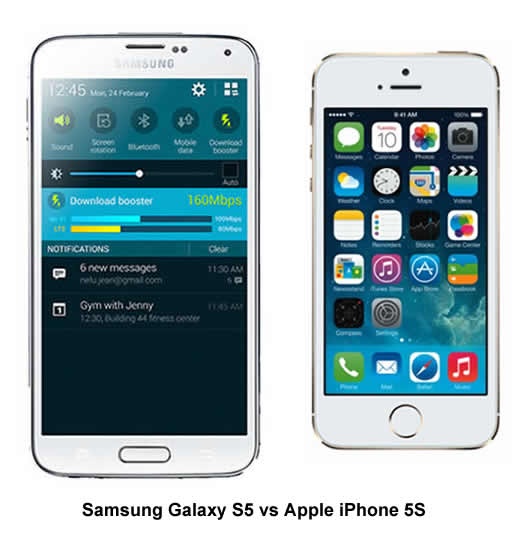 Samsung Galaxy S5 vs Apple iPhone 5S