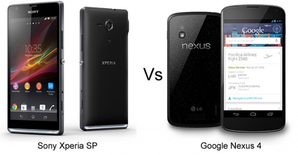 Sony Xperia SP vs Google Nexus 4