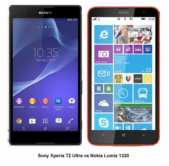 Sony Xperia T2 Ultra vs Nokia Lumia 1320