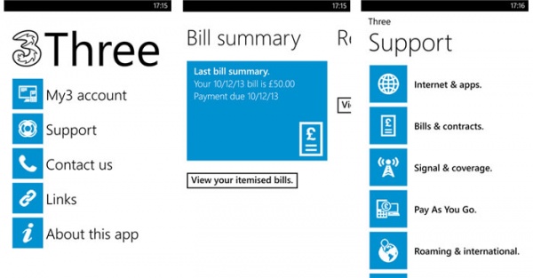 Three's My3 app now available on Windows Phones