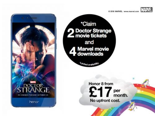 Free data, free Dr Strange cinema tickets and Marvel movies with the Honor 8