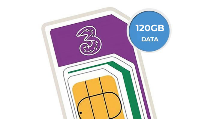 120GB SIM deal on Three for just £12